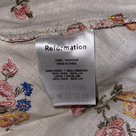 Reformation Belgium Linen Dress Gala Embroidery - Picture 14 of 16